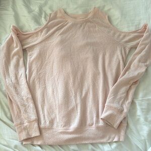 Abercrombie & Fitch cold shoulder sweatshirt light pink